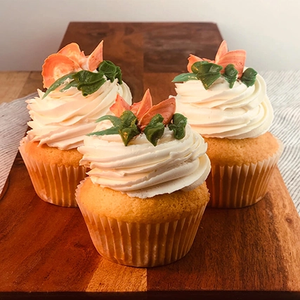 Decorated cupcakes.